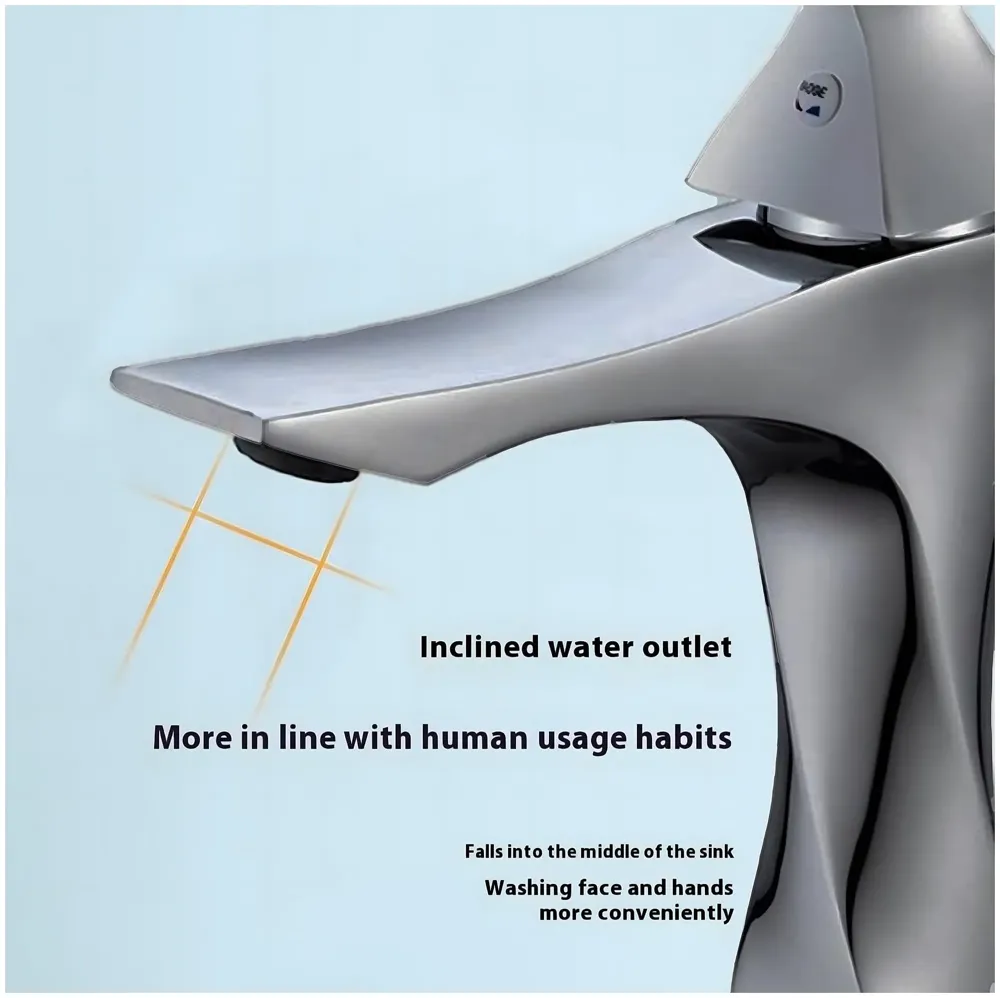 Grey Dark Faucet Tap Mixer Hot and Cold Water Heavy Single Lever Basin Mixer 7 inches with Connector Pipes and Ceramic Cartridge for Bathroom Wash Basins - 22cm x 17cm Grey Twist