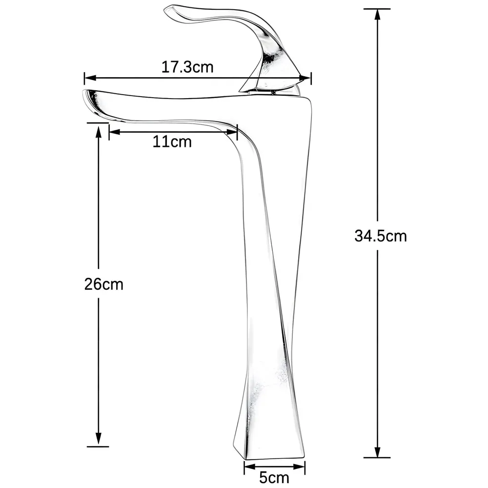 Twist Grey Faucet Tap Mixer Hot and Cold Water Heavy Single Lever Basin Mixer 12 inches with Connector Pipes and Ceramic Cartridge for Bathroom Wash Basins - 30cm x 17 cm Dark Grey