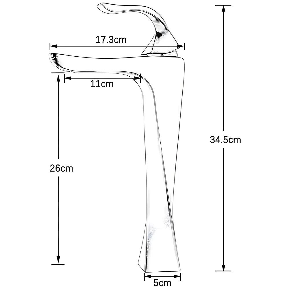 Twist Rose Gold Faucet Tap Mixer Hot and Cold Water Heavy Single Lever Basin Mixer 12 inches with Connector Pipes and Ceramic Cartridge for Bathroom Wash Basins - 34 cm x 17 cm Rosegold