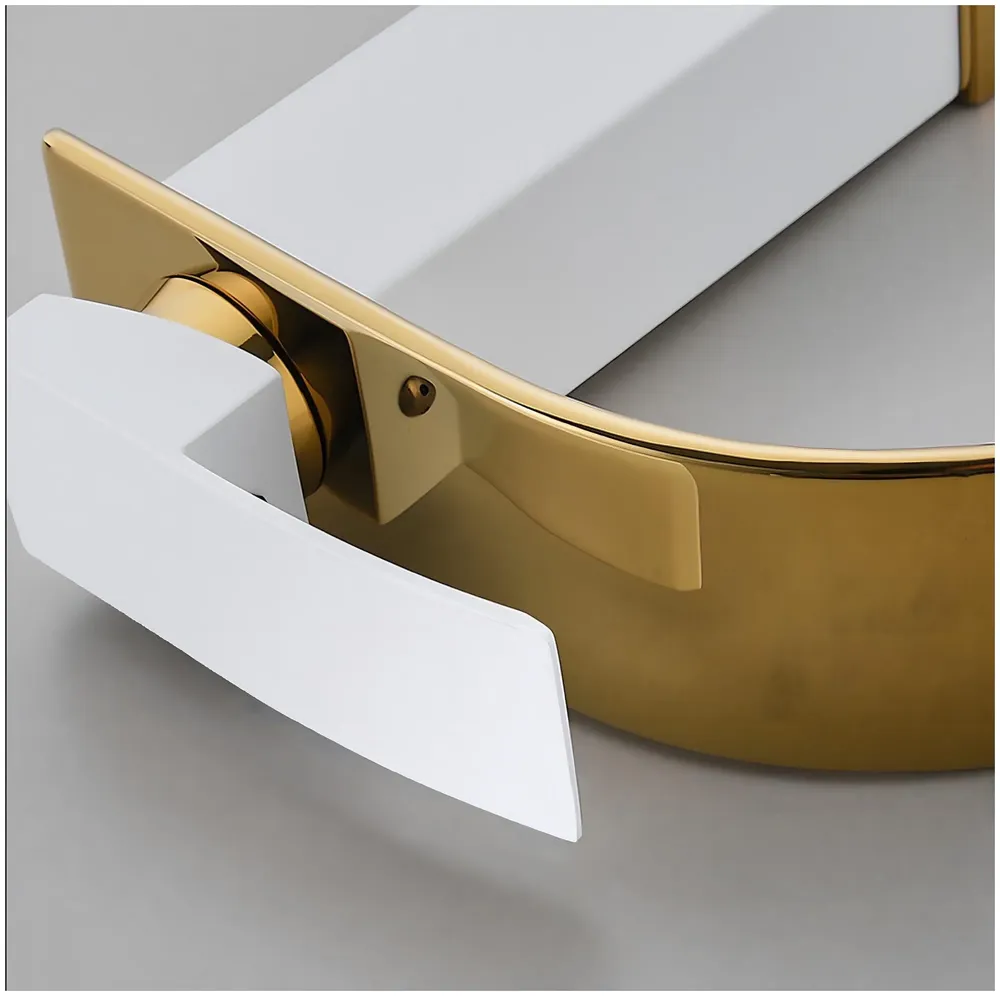 24x7 eMal White Gold Waterfall Faucet Waterfall Single Lever Basin Mixer for Bathroom Toilet Basins Small, SS Material, 7 Inches Height