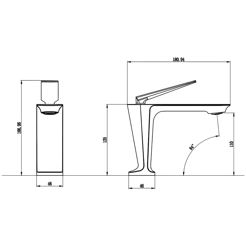 Black Faucet Tap Mixer Hot and Cold Water Heavy Single Lever Basin Mixer with Ceramic Cartridge for Bathroom Wash Basins - 15 cm x 17cm - Matt Black Premium