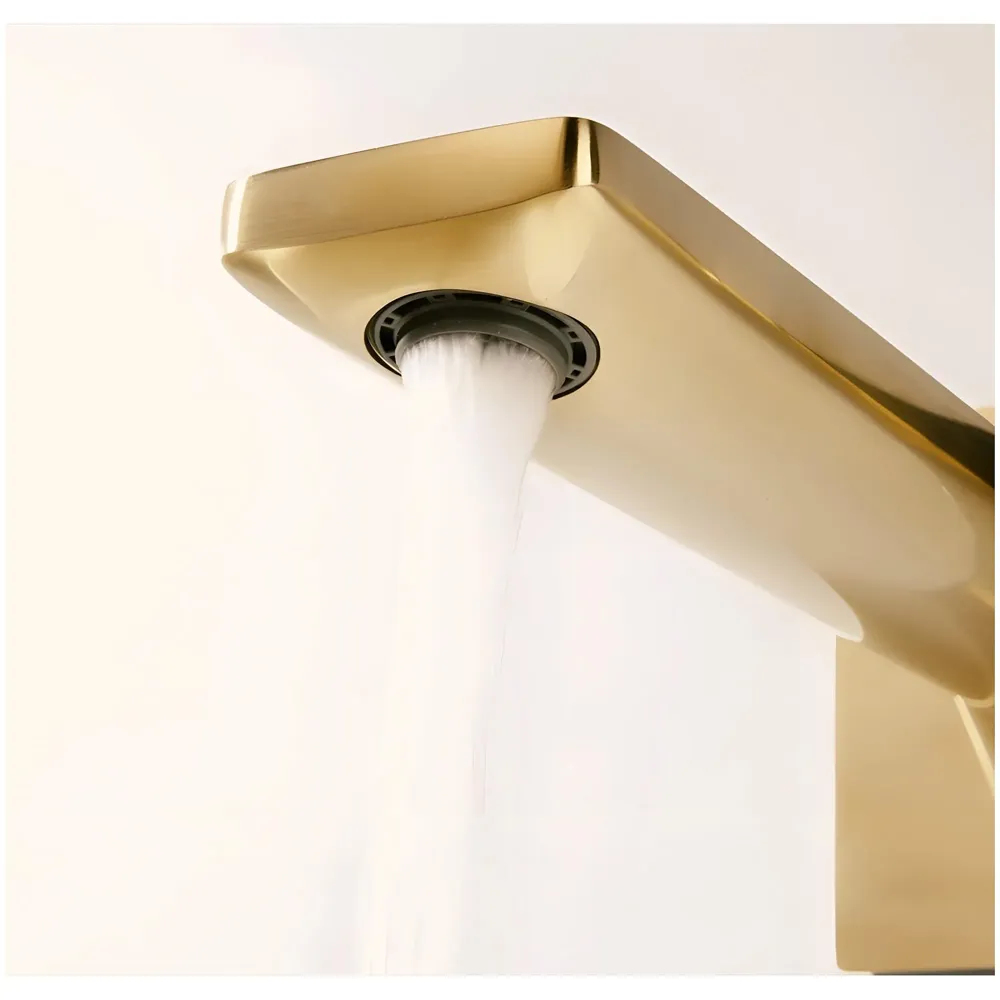 Gold Wall Mixer with Concealed Parts Hot and Cold Basin Tap Faucet Sink Mixer Black Colour Wall tap Mixer wall Mount Brass