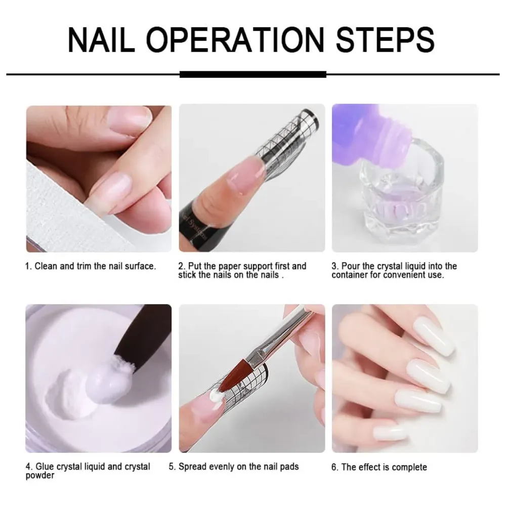 Monomer And 3 Acrylic Powder Kit with Professional Monomer For Nail Extension Acrylic Nail Brush for nail art