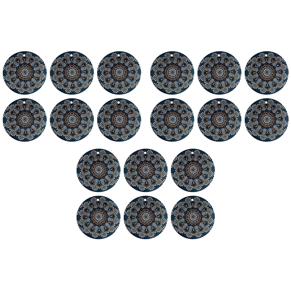 18 Pcs (3 Sets of 6) Moroccan PVC Flower Coasters 4in Dark Green