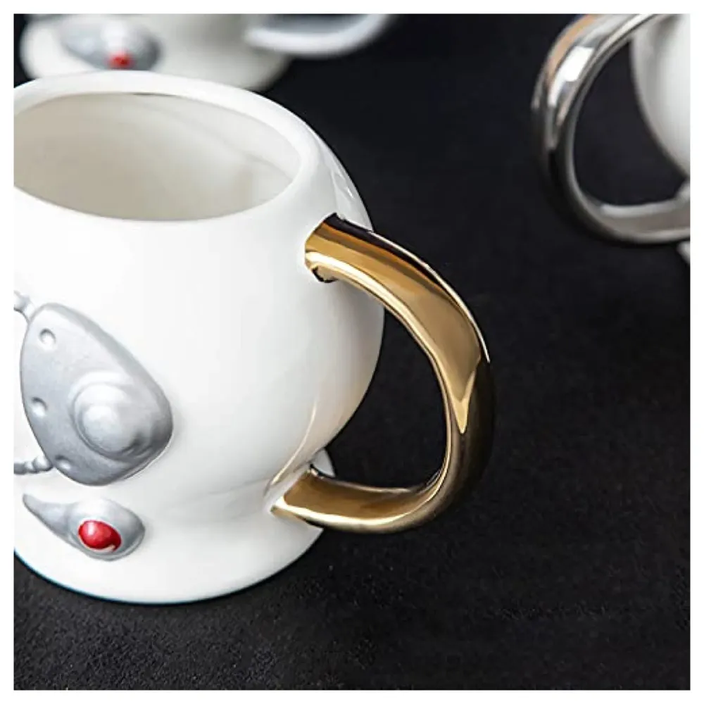 Astronaut Helmet 3D Mug Ceramic Sculpted Coffee Mug 3D Gold - 7