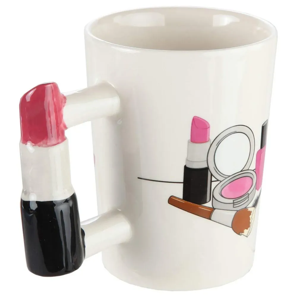 Ceramic Mug With Spoon And Lid