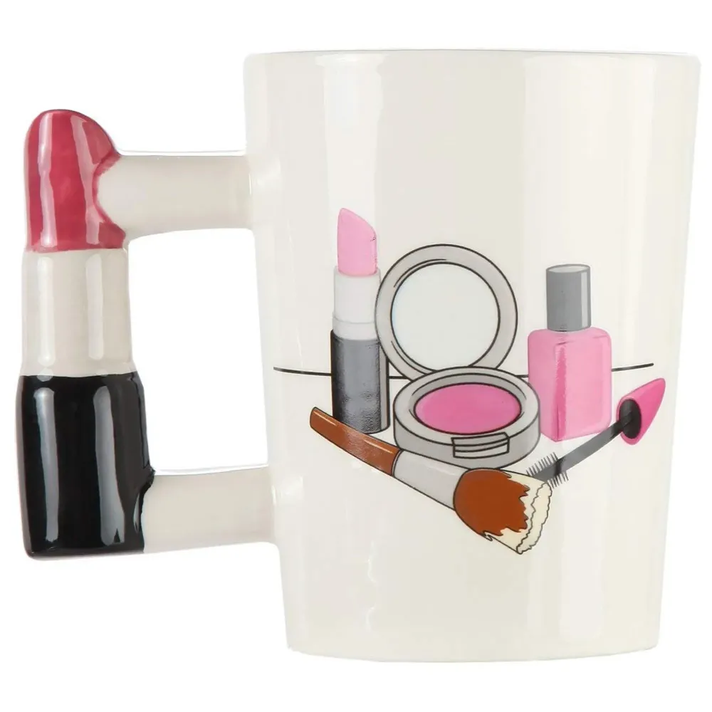 Ceramic Mug With Spoon And Lid