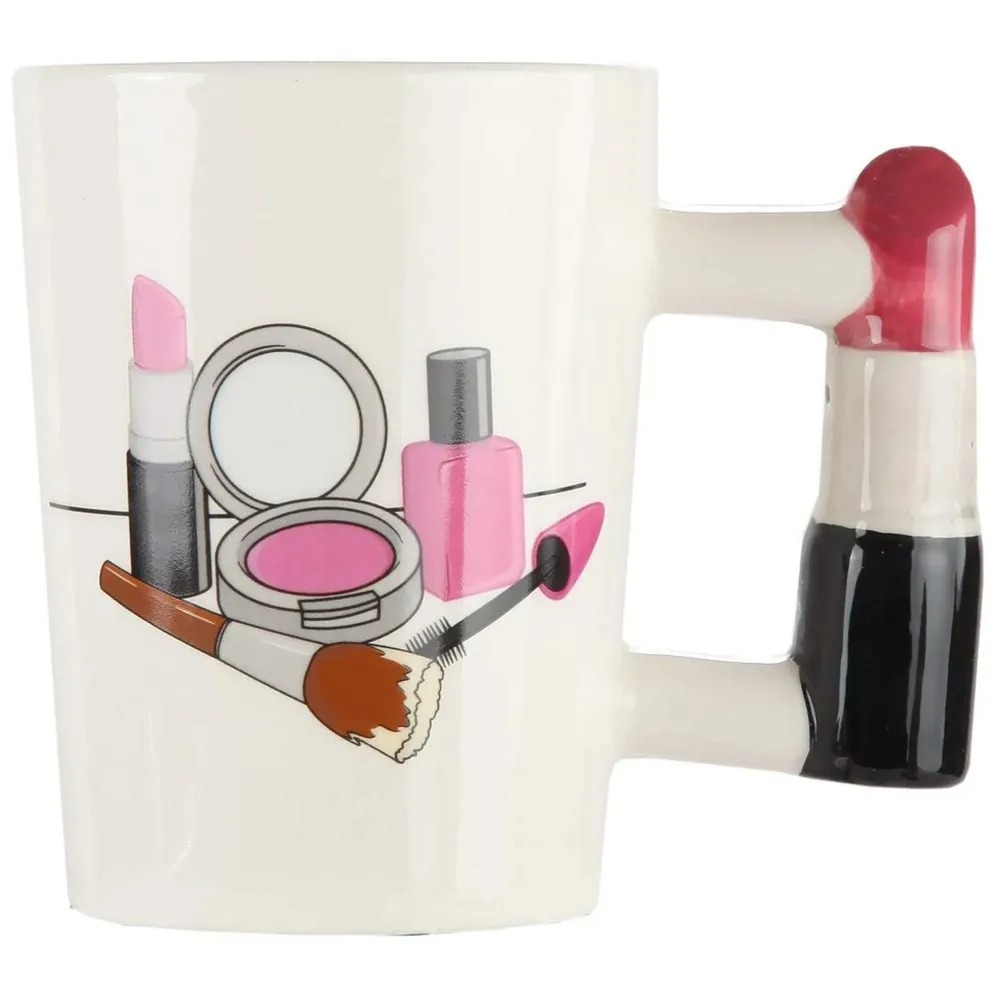 Ceramic Mug With Spoon And Lid