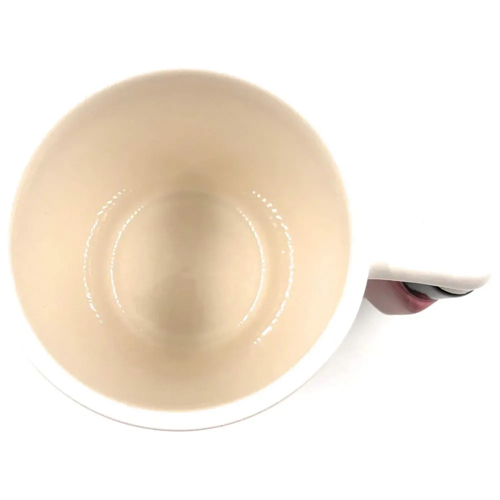 3-D Molded I Cute Animal Ceramic Mug with Spoon and Lid ~ Box Packed and High Detailing (Nail Polish)