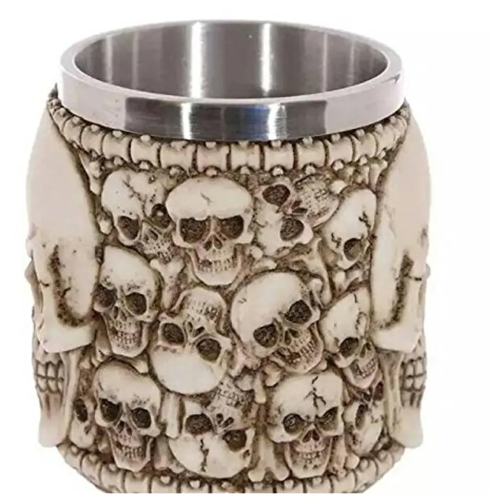 3D Skull Mug Stainless Steel 301-400ml Coffee Tea Cup (Ghost)