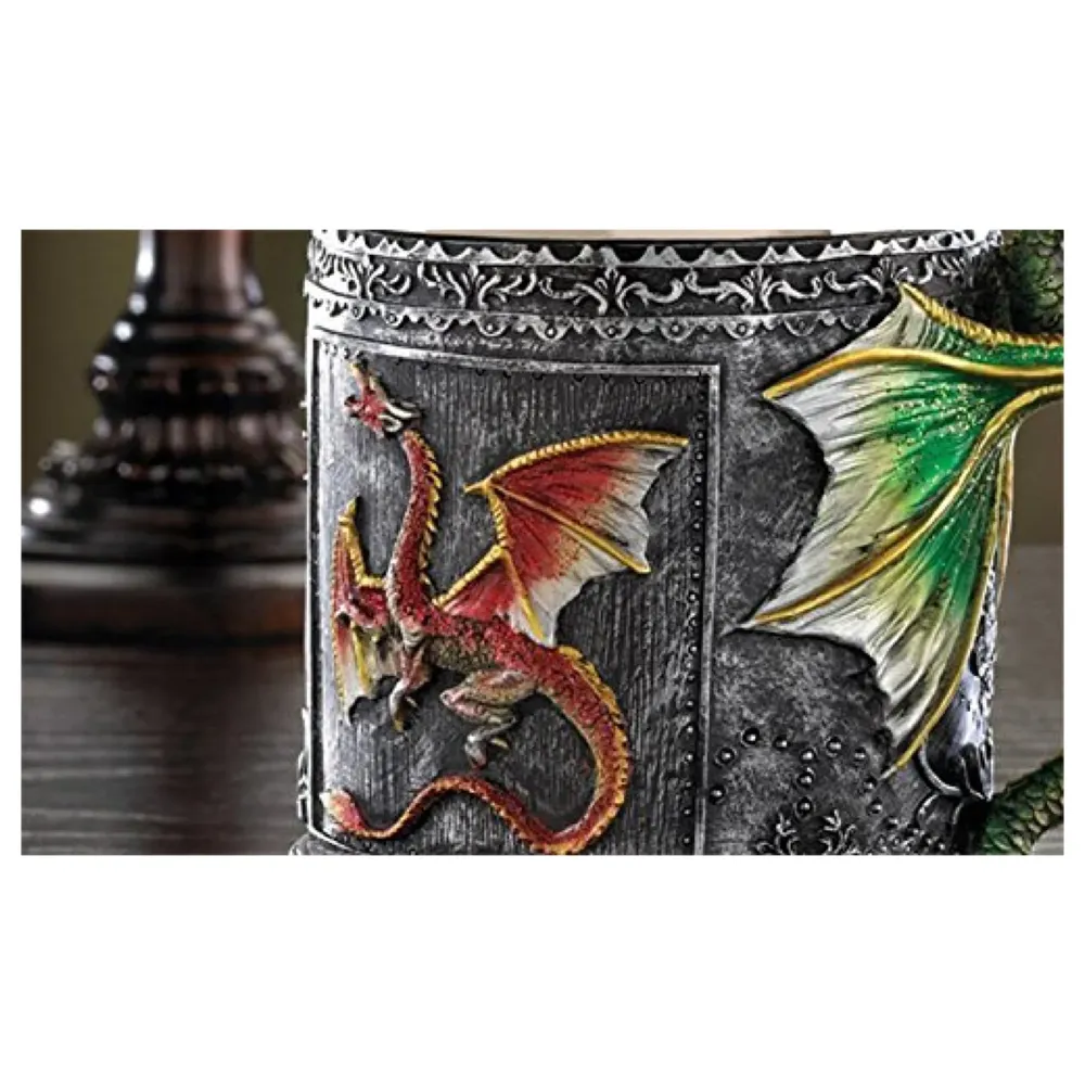 Vintage Dragon Mug, Stainless Steel Hand Painted Coffee Mugs 301-400ML