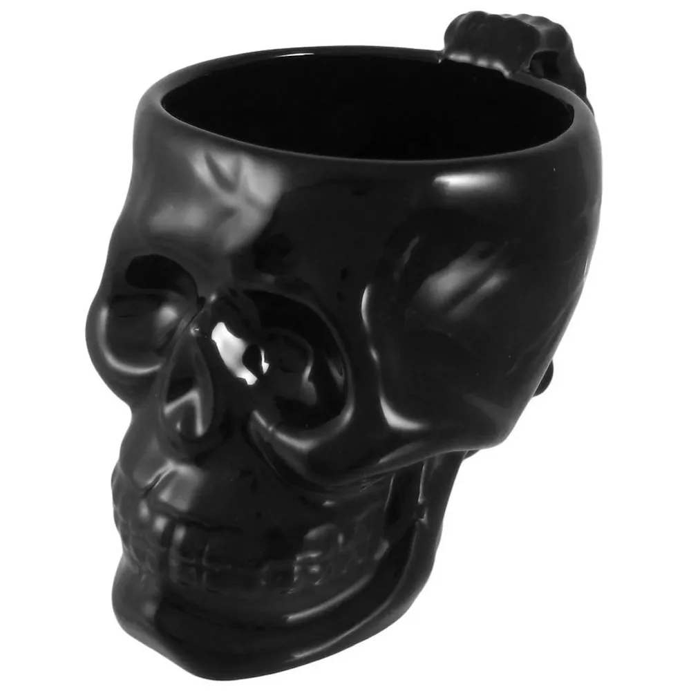 3D Skull Mug Stainless Steel 301-400ml Coffee Tea Cup (Black Skull)