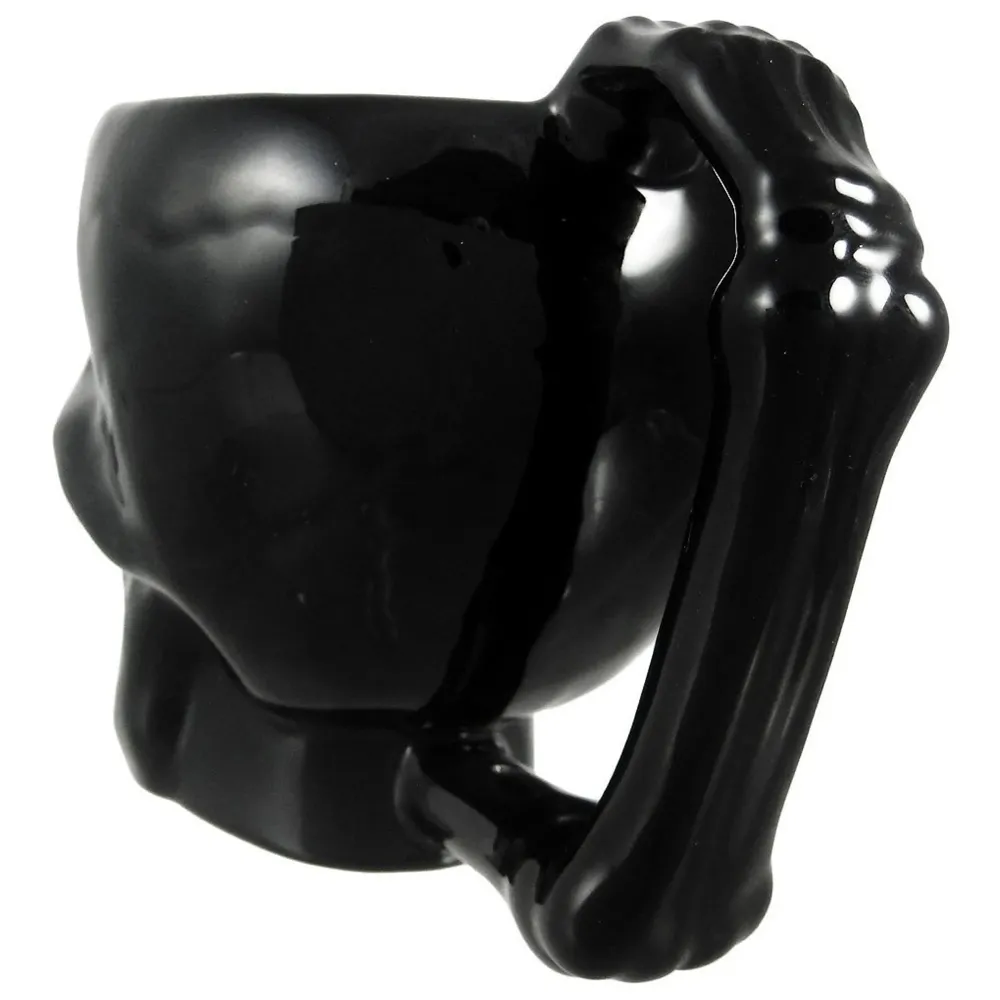 3D Skull Mug Stainless Steel 301-400ml Coffee Tea Cup (Black Skull)