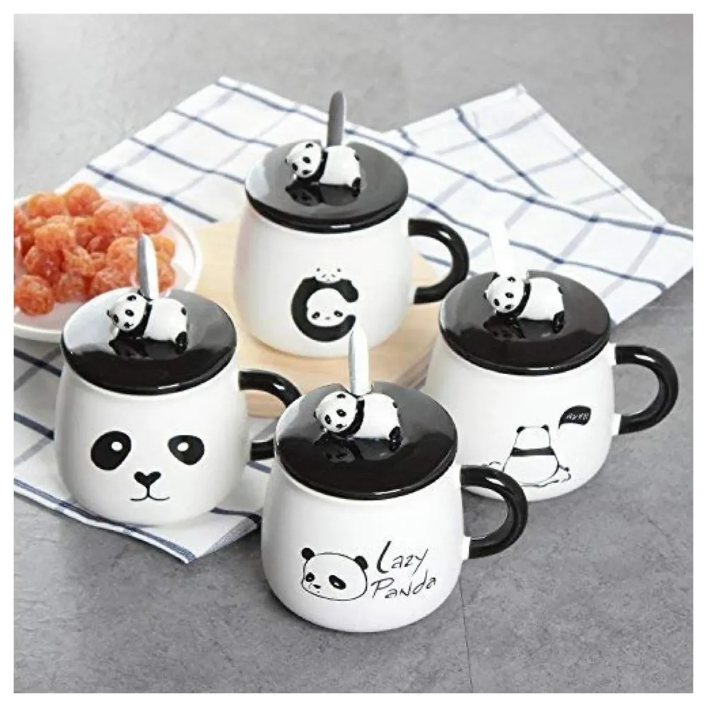 Ceramic Ceramic Mug With Spoon And Lid