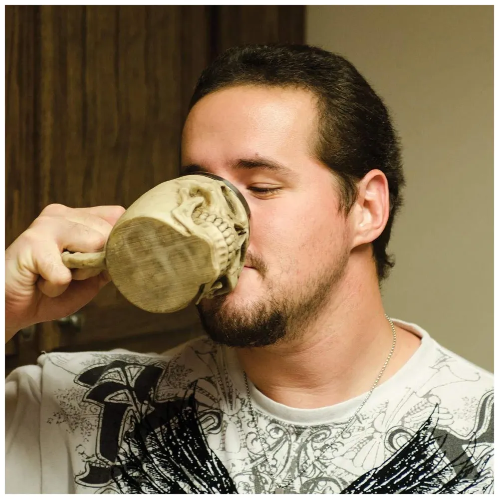 3D Skull Mug Stainless Steel 301-400ml Coffee Tea Cup (Skull Smiling)