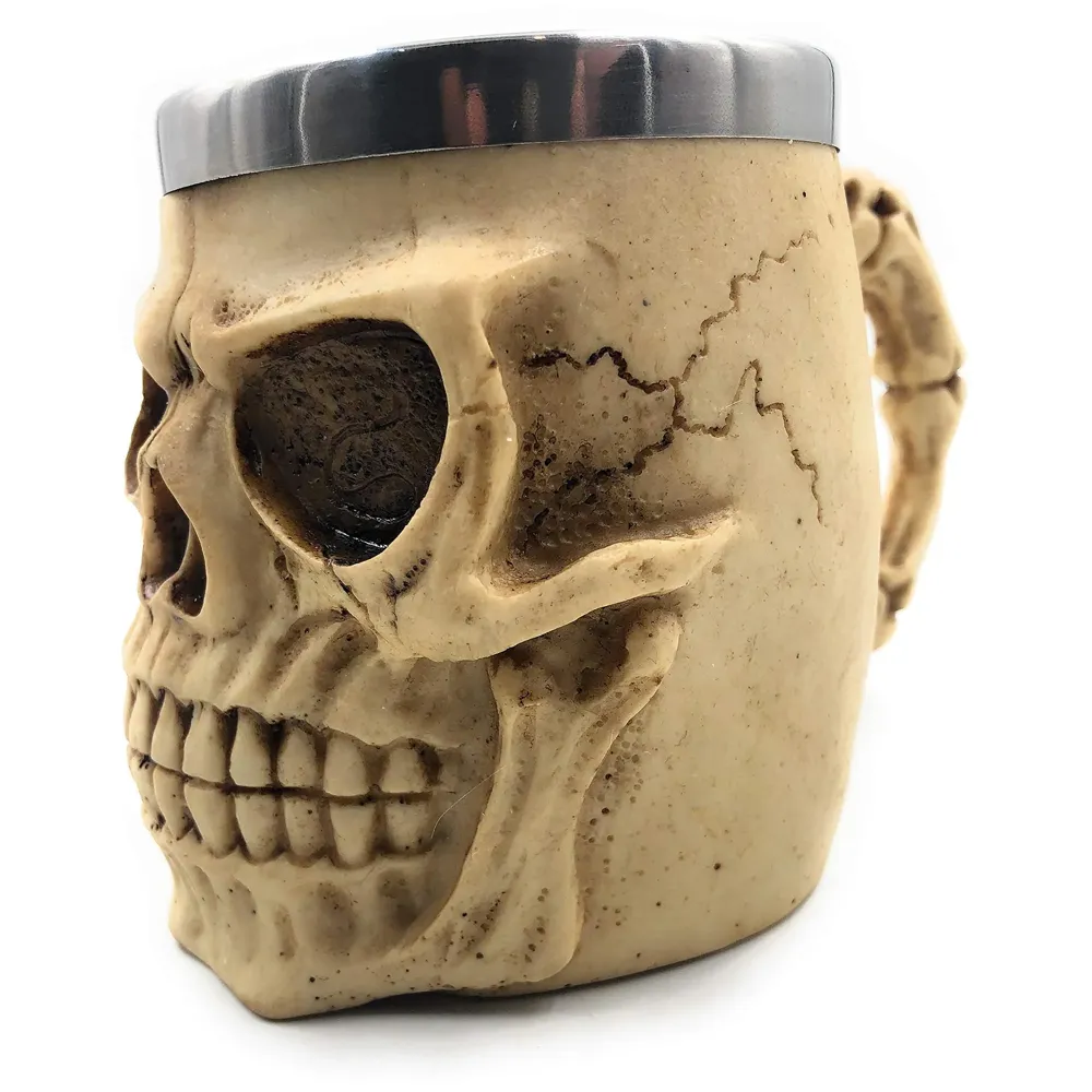 3D Skull Mug Stainless Steel 301-400ml Coffee Tea Cup (Skull Smiling)