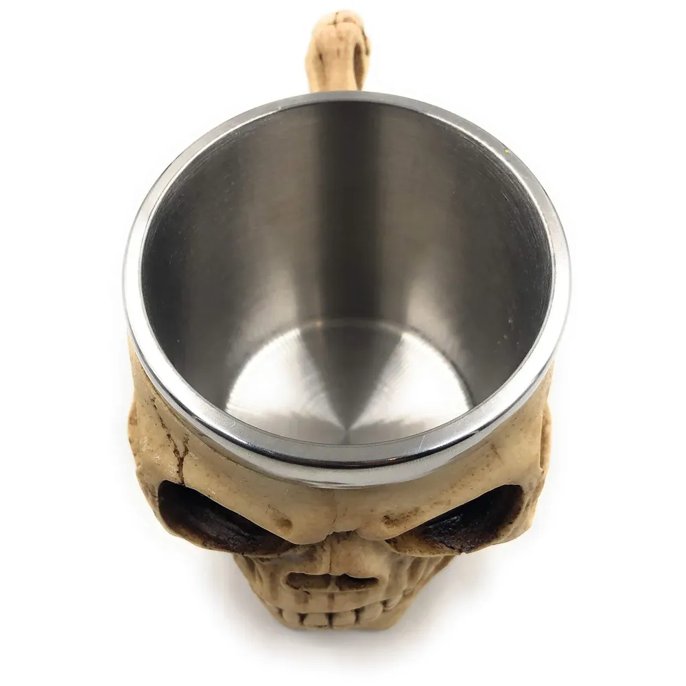 3D Skull Mug Stainless Steel 301-400ml Coffee Tea Cup (Skull Smiling)