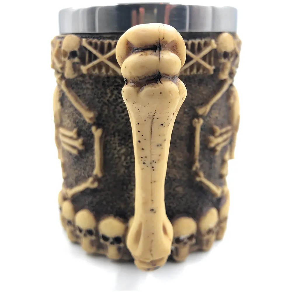 3D Skull Mug Stainless Steel 301-400ml Coffee Tea Cup (Skull Bone)