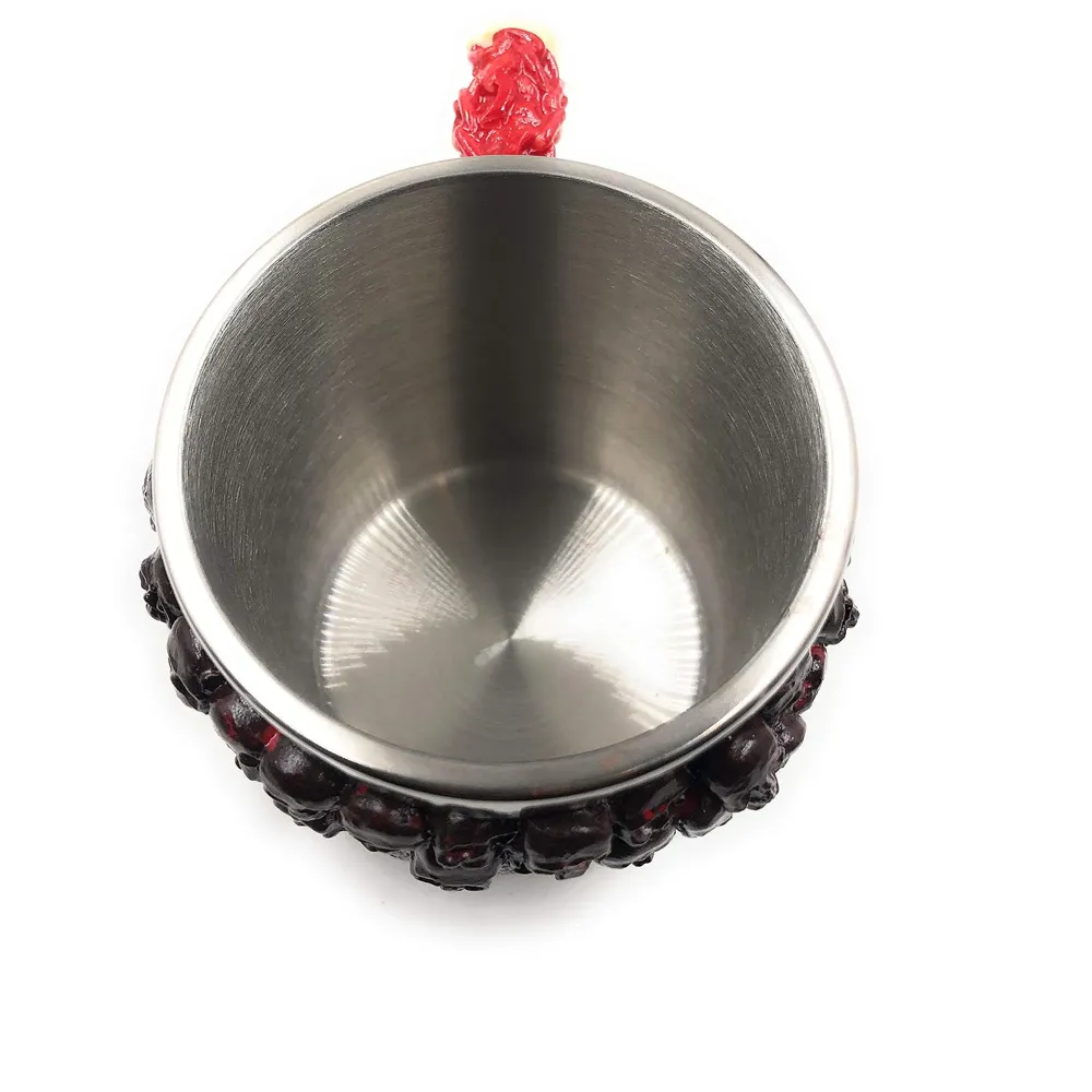 3D Skull Mug Stainless Steel 301-400ml Coffee Tea Cup (Lava)