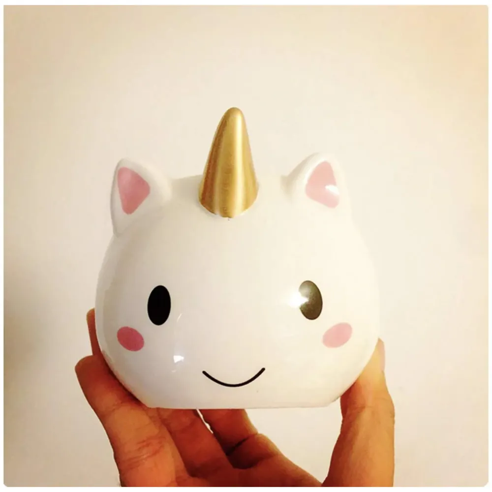 3D Creative Art ceramic Coffee Mug Cup with Unicorn Handle - White, Multicolour