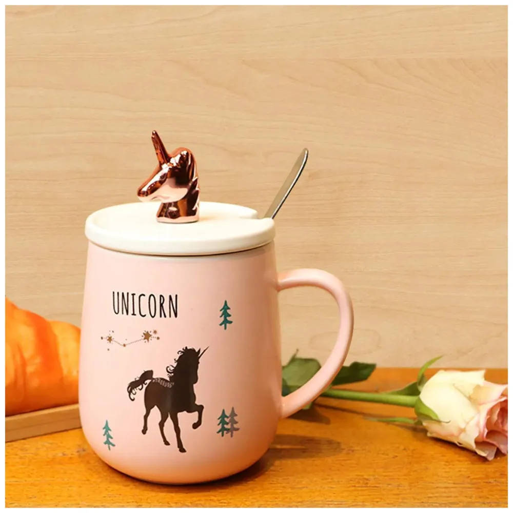 Ceramic Travel Mug - Pink, 350 ml