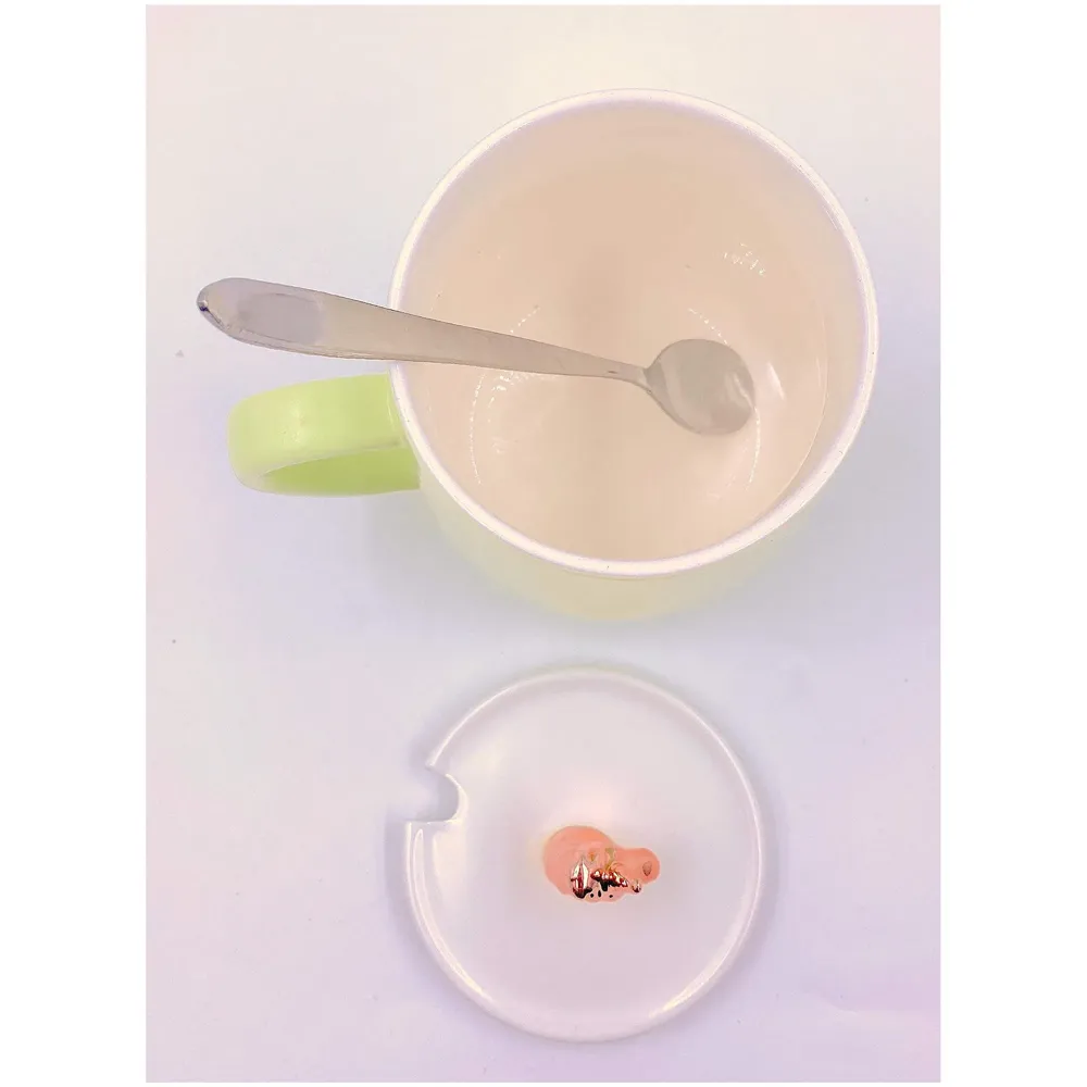 Unicorn Mug Cup 3D Design 350 ML with Lid and Spoon (Green) - 4