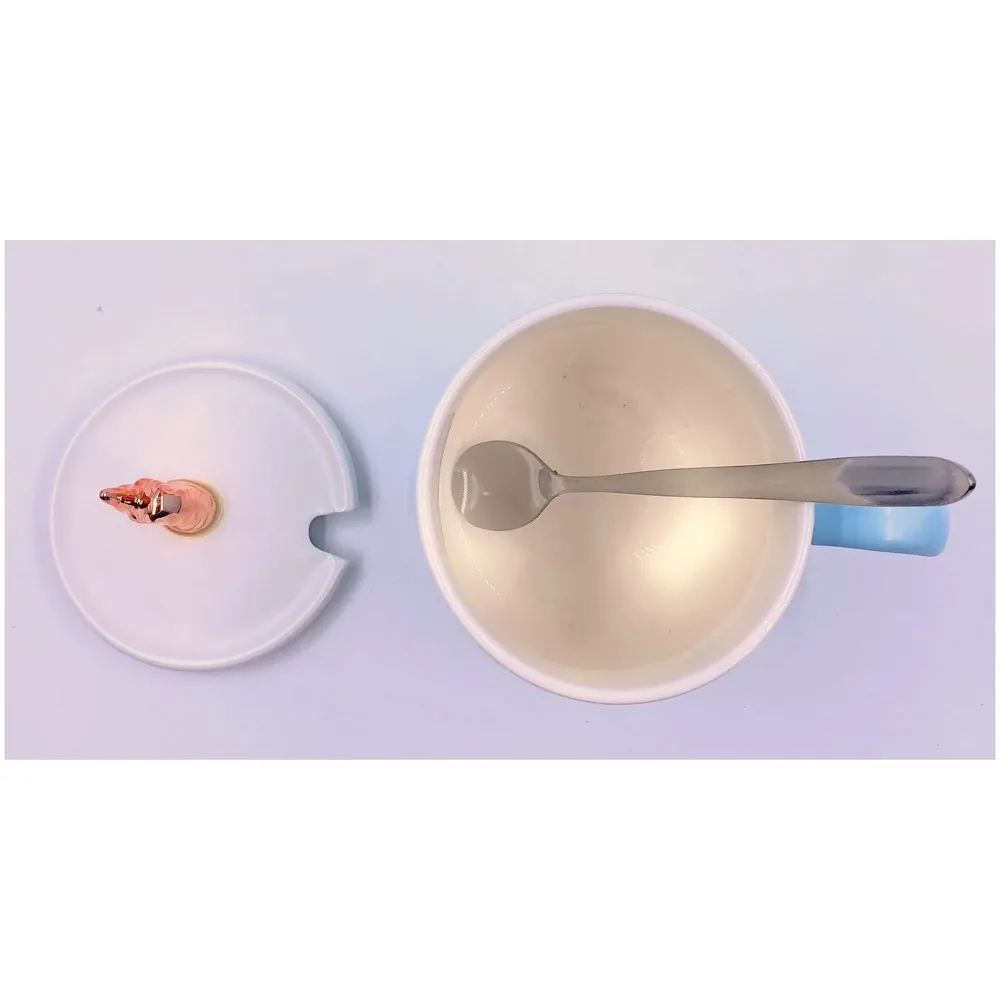 Unicorn Mug Cup 3D Design 350 ML with Lid and Spoon (Blue) - 5