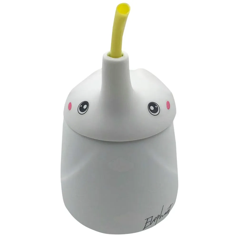 3-D Molded I Cute Animal Ceramic Mug with Spoon and Lid ~ Box Packed and High Detailing (Elephant Blue)