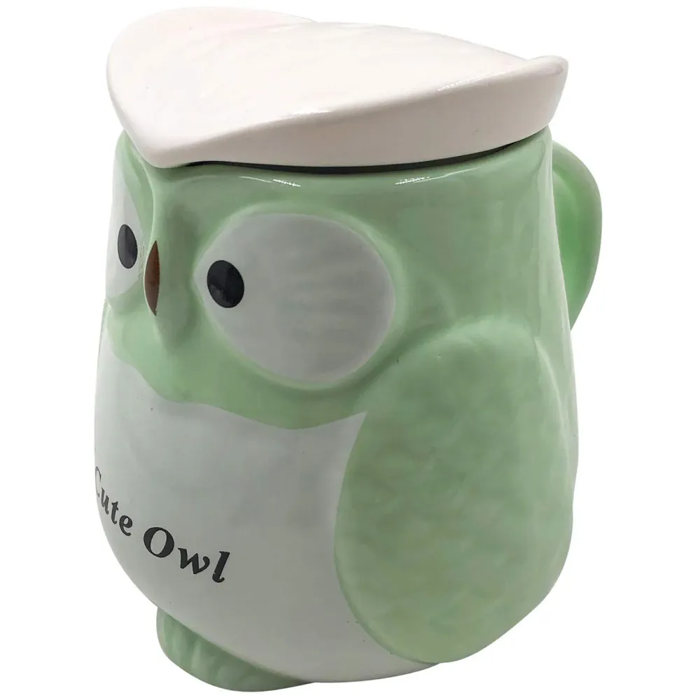 Ceramic Mug With Spoon And Lid - Green