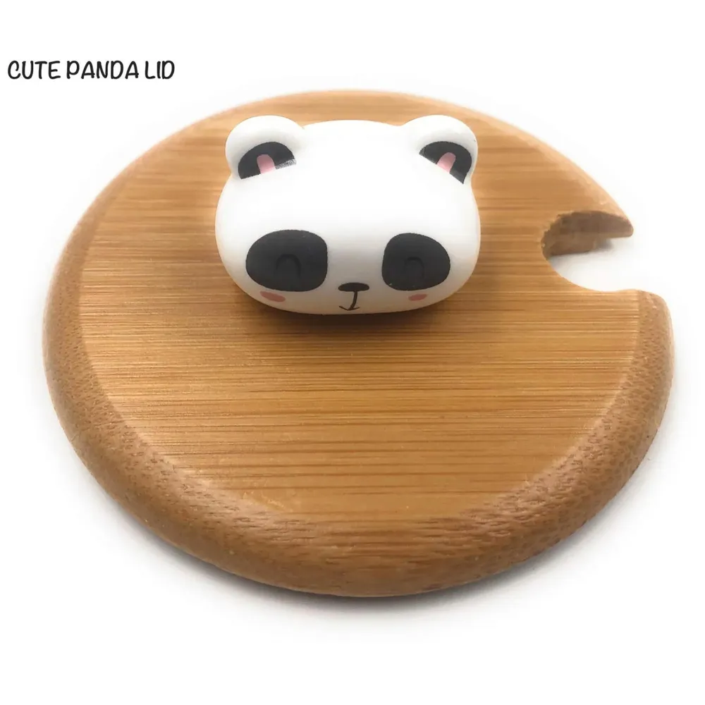 3-D Molded I Cute Animal Ceramic Mug with Spoon and Lid ~ Box Packed and High Detailing (Bamboo C)