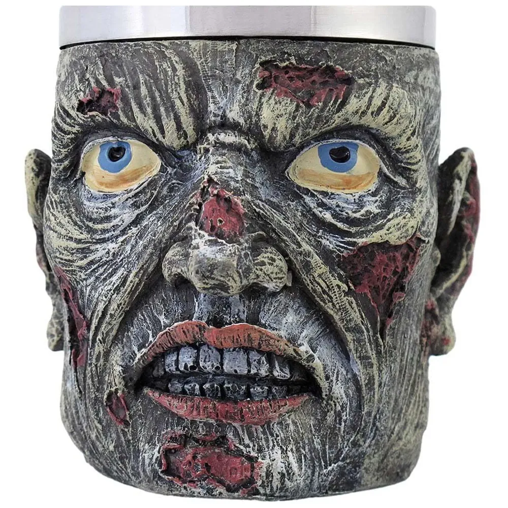 3D Skull Mug Stainless Steel 301-400ml Coffee Tea Cup (Zombie)