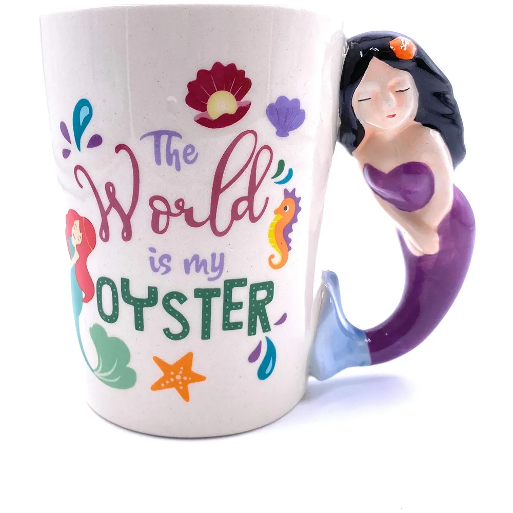 Ceramic Mermaid Coffee Mug 3D Design (White, 350 ml)