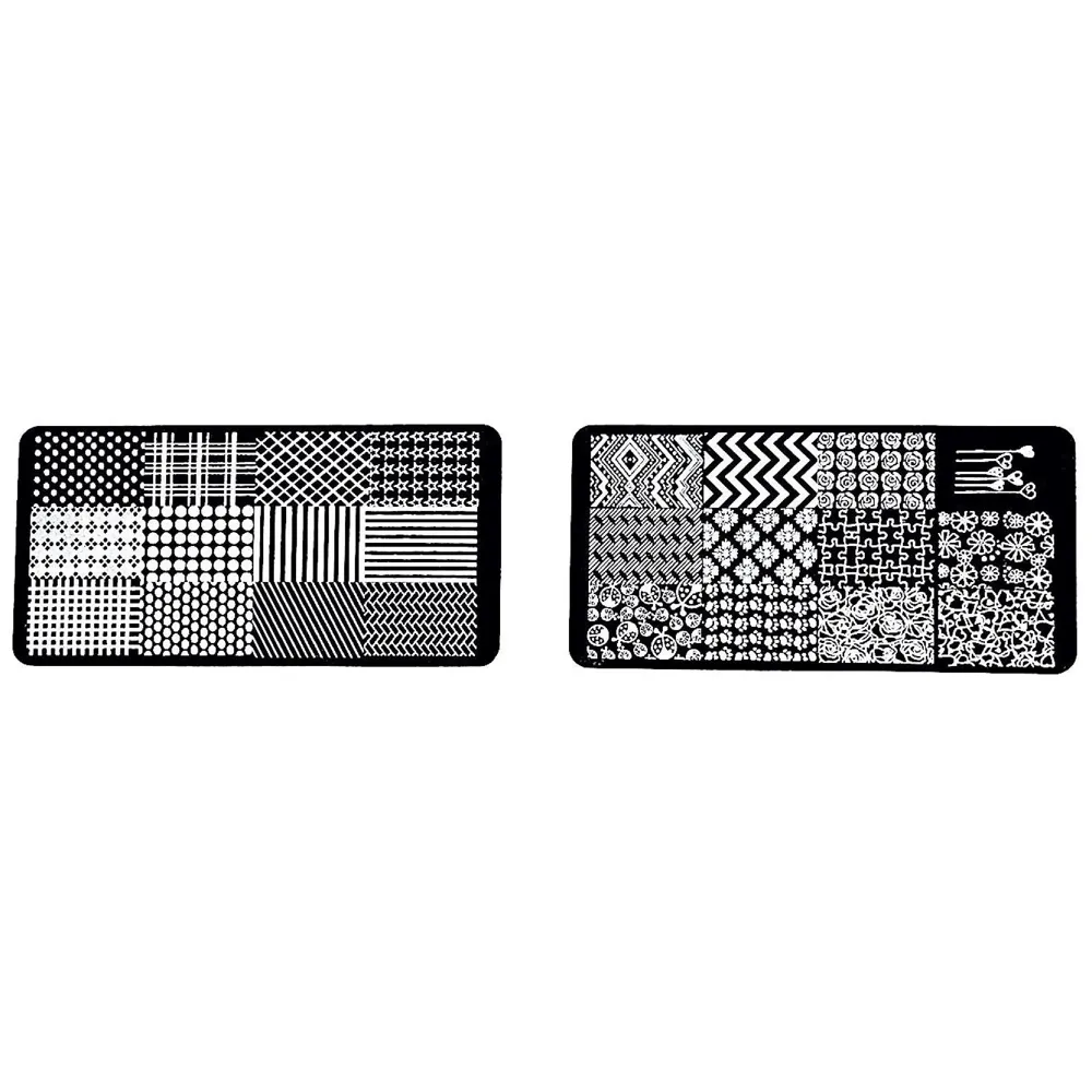 Nail Art Stamping Kit with 2 Rectangular Image Plates With Stamper And Scrapper Random Designs For Beginners. - 7