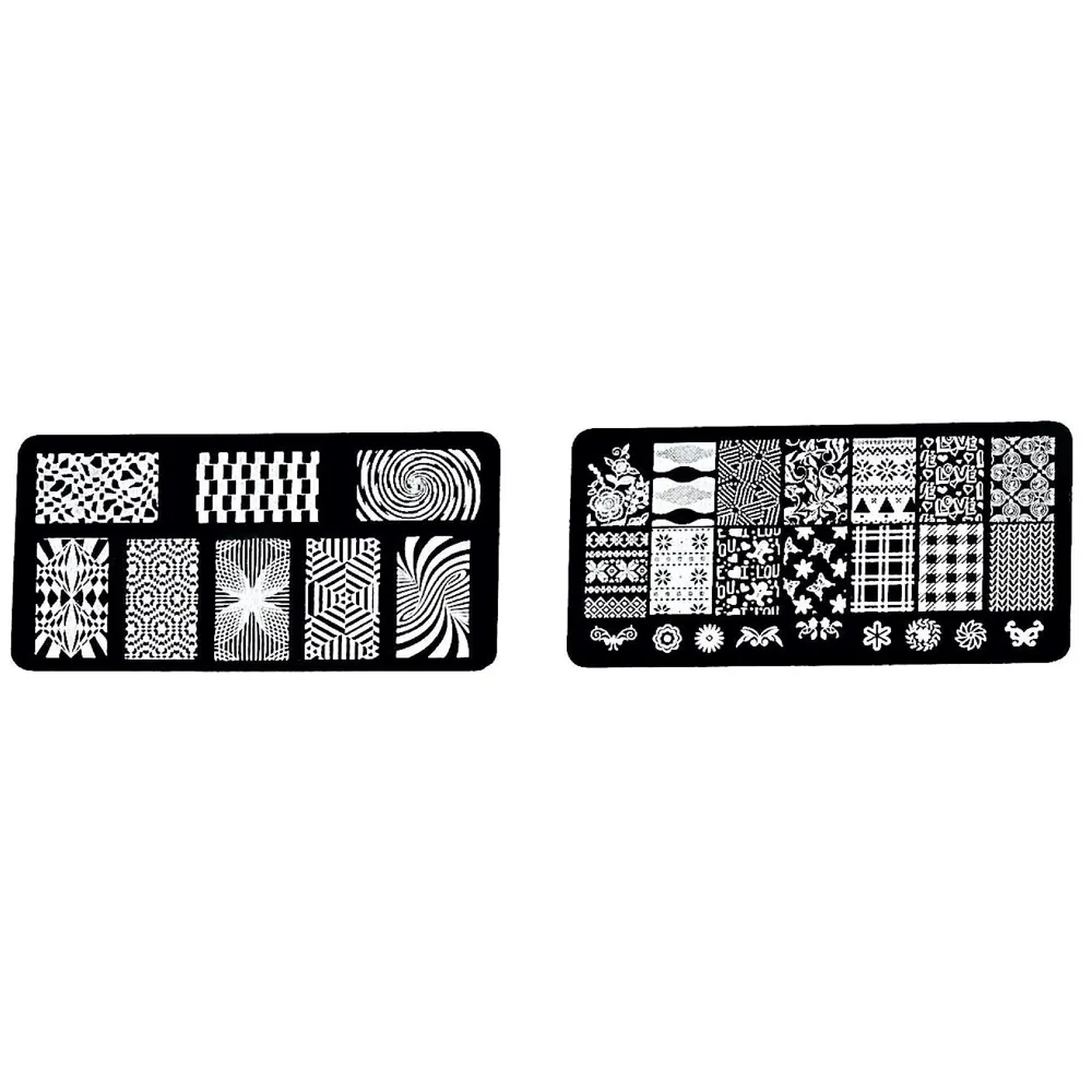 Plastic 4 Pieces Nail Art Kit with Stamper and Scraper Included (Random Designs) Perfect for Beginners - 7