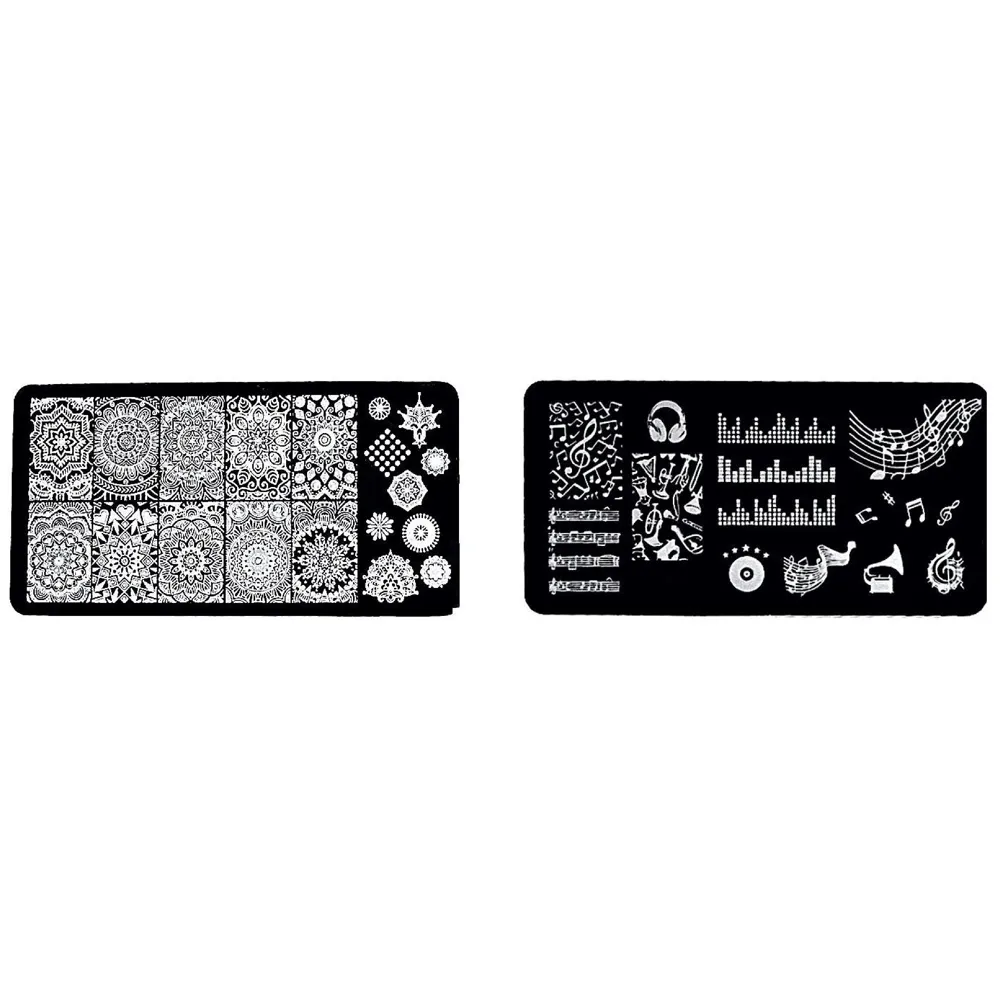 Plastic 4 Pieces Nail Art Kit with Stamper and Scraper Included (Random Designs) Perfect for Beginners
