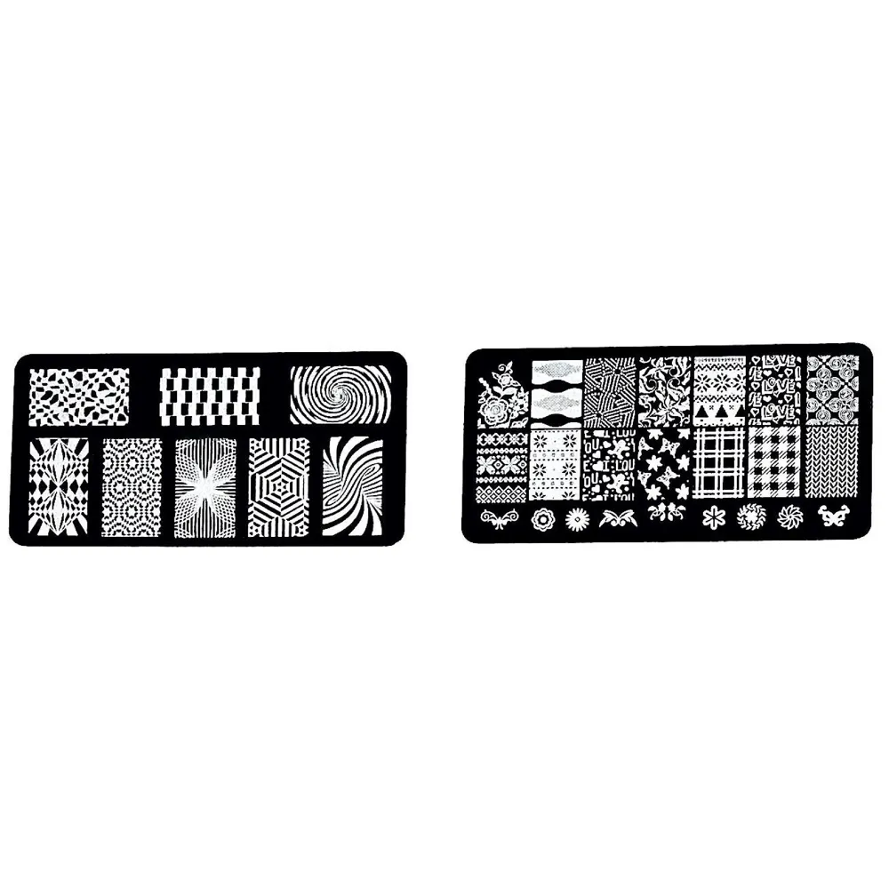 Plastic 4 Pieces Nail Art Kit with Stamper and Scraper Included (Random Designs) Perfect for Beginners