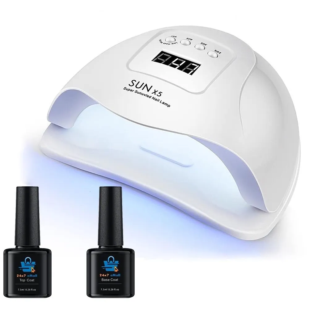 Combo UV Nail Dryer With Top And Base Professional Intelligent 48w 24 LEDs Automatic Sensor LED Nail Curing Nail Art Lamp Manicure Pedicure Tool Premium
