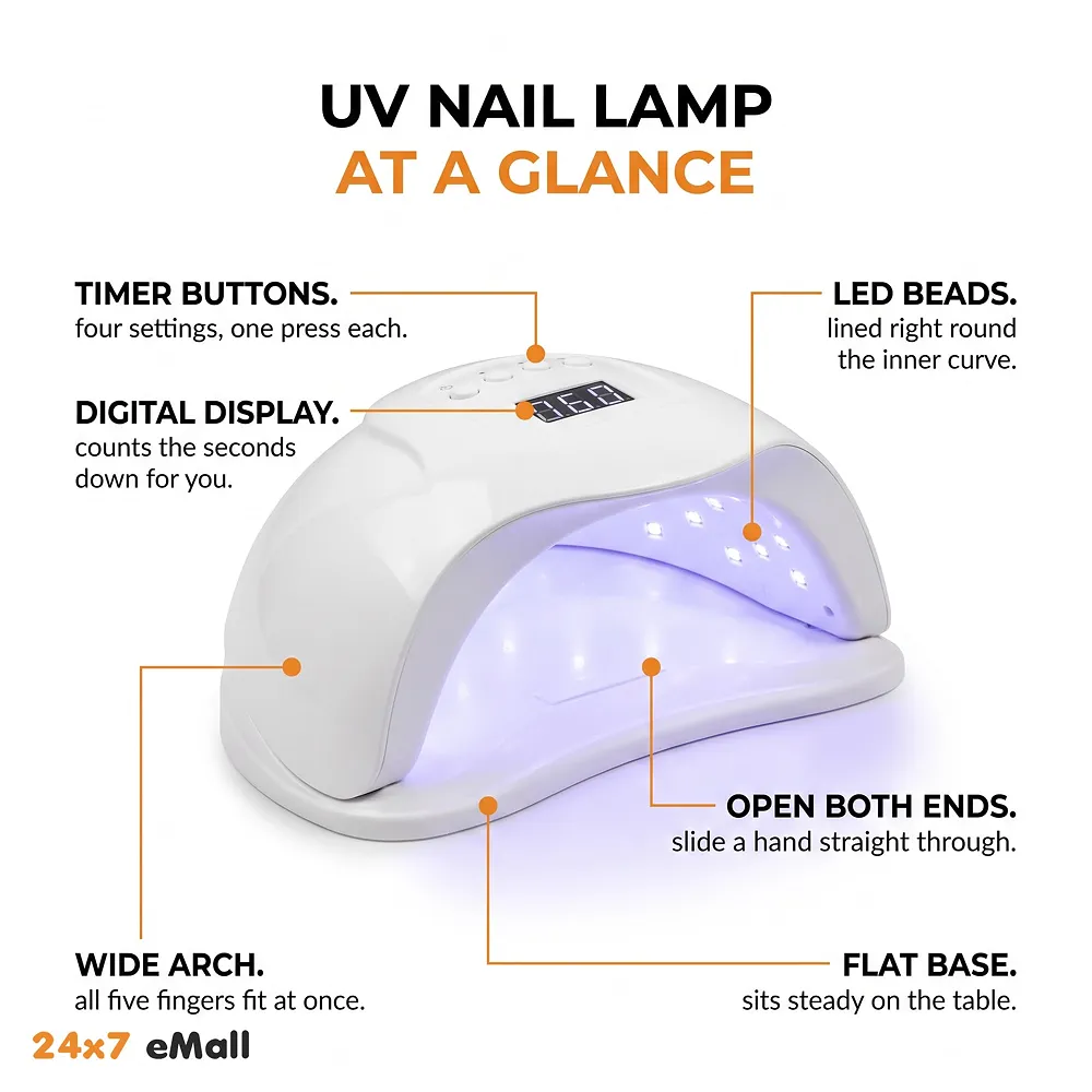 Combo UV Nail Dryer With Top And Base Professional Intelligent 48w 24 LEDs Automatic Sensor LED Nail Curing Nail Art Lamp Manicure Pedicure Tool Premium