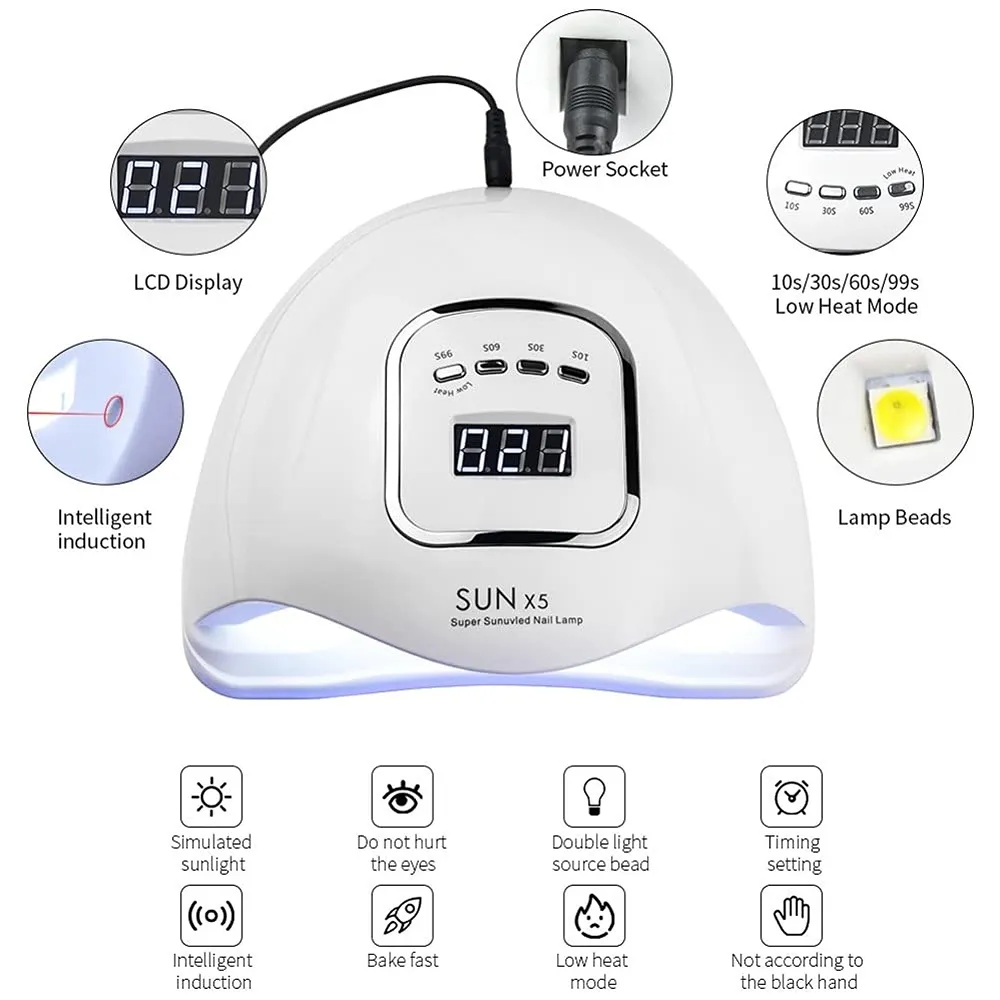 Combo UV Nail Dryer With Top And Base Professional Intelligent 48w 24 LEDs Automatic Sensor LED Nail Curing Nail Art Lamp Manicure Pedicure Tool Premium