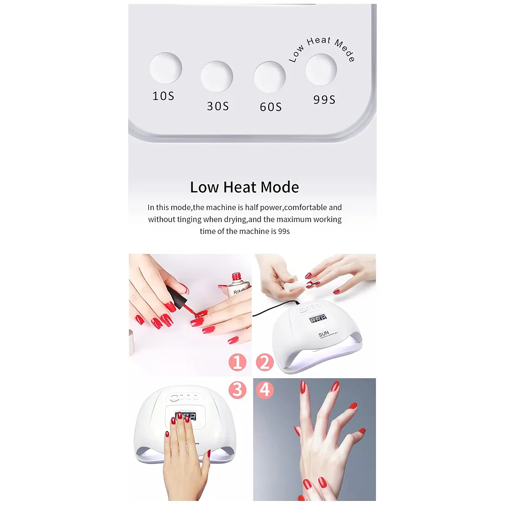 Combo UV Nail Dryer With Top And Base Professional Intelligent 48w 24 LEDs Automatic Sensor LED Nail Curing Nail Art Lamp Manicure Pedicure Tool Premium
