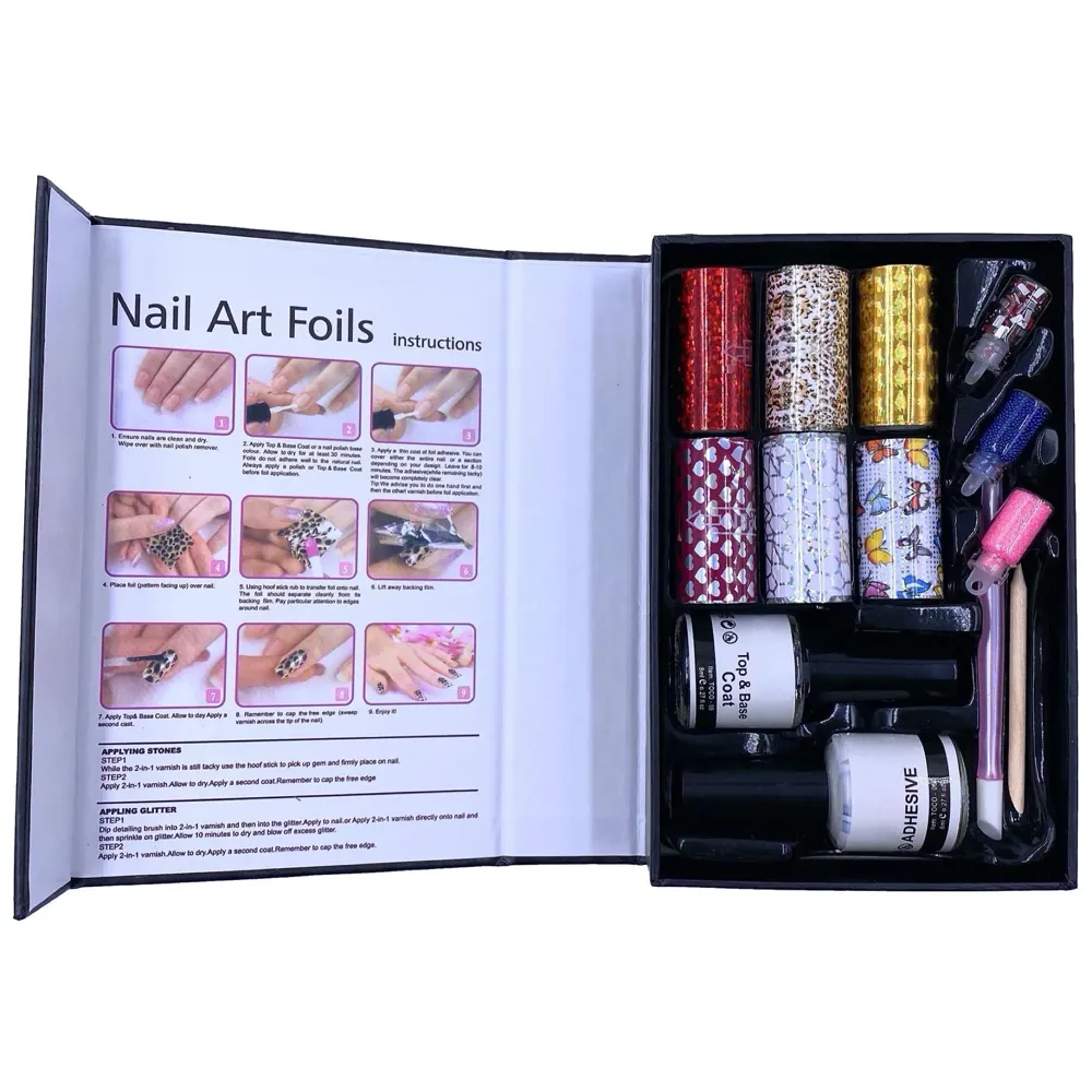 Nail Foil Set, Shimmery Finish, 9 Ml