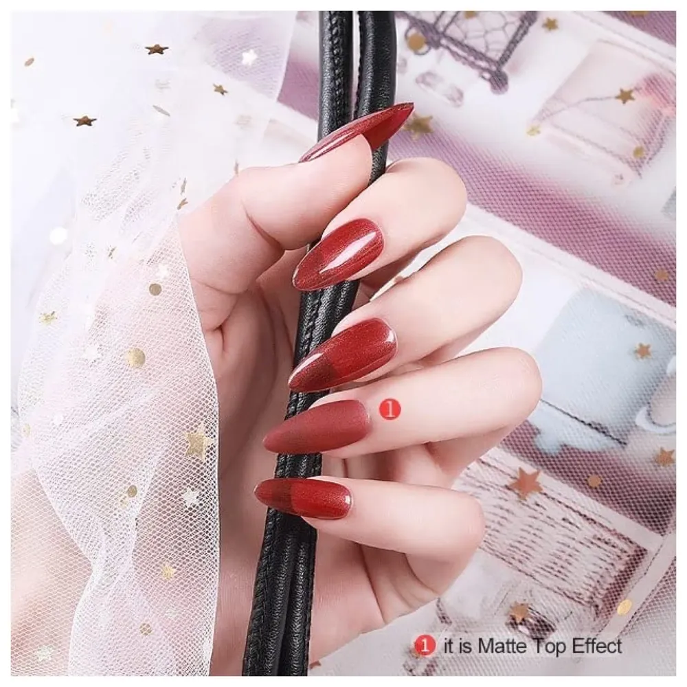Starry Red Long-lasting UV Nail Gel Polish 1 Bottle 7.5 ML (084) - 3