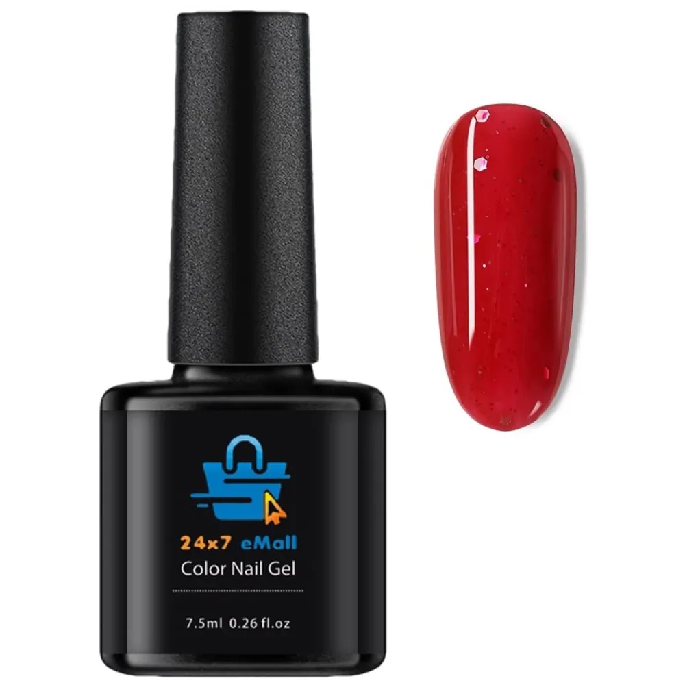 Glitter Red Long-lasting UV Nail Gel Polish 1 Bottle 7.5 ML (088)