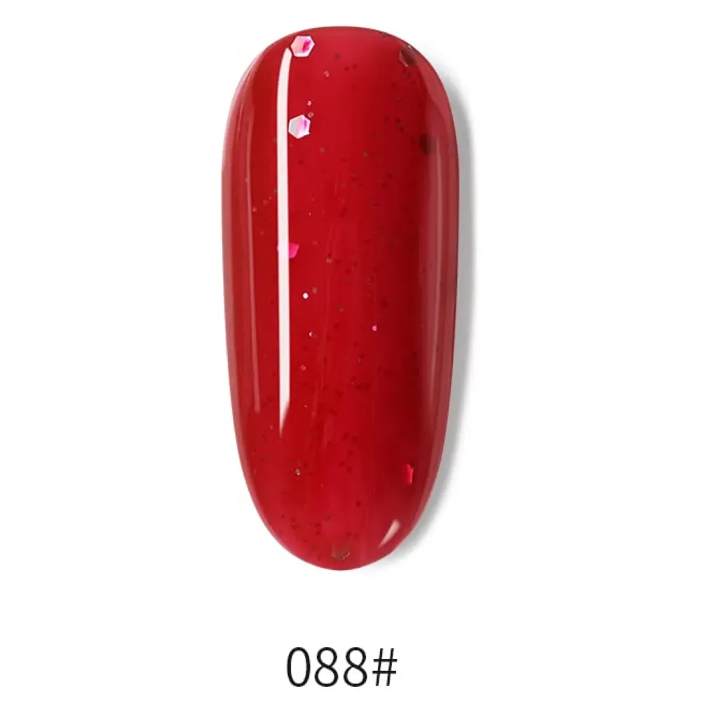Glitter Red Long-lasting UV Nail Gel Polish 1 Bottle 7.5 ML (088)