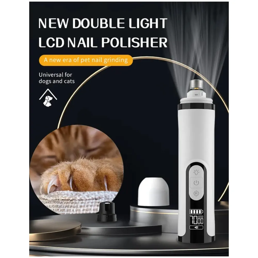Pet Nail Grinder for Small and Large Dogs and Cats, the Dog Nail Grinder Upgraded Version LCD Display - 2 LED Lights - 3 Speed Modes Electric Pet Nail Trimmer