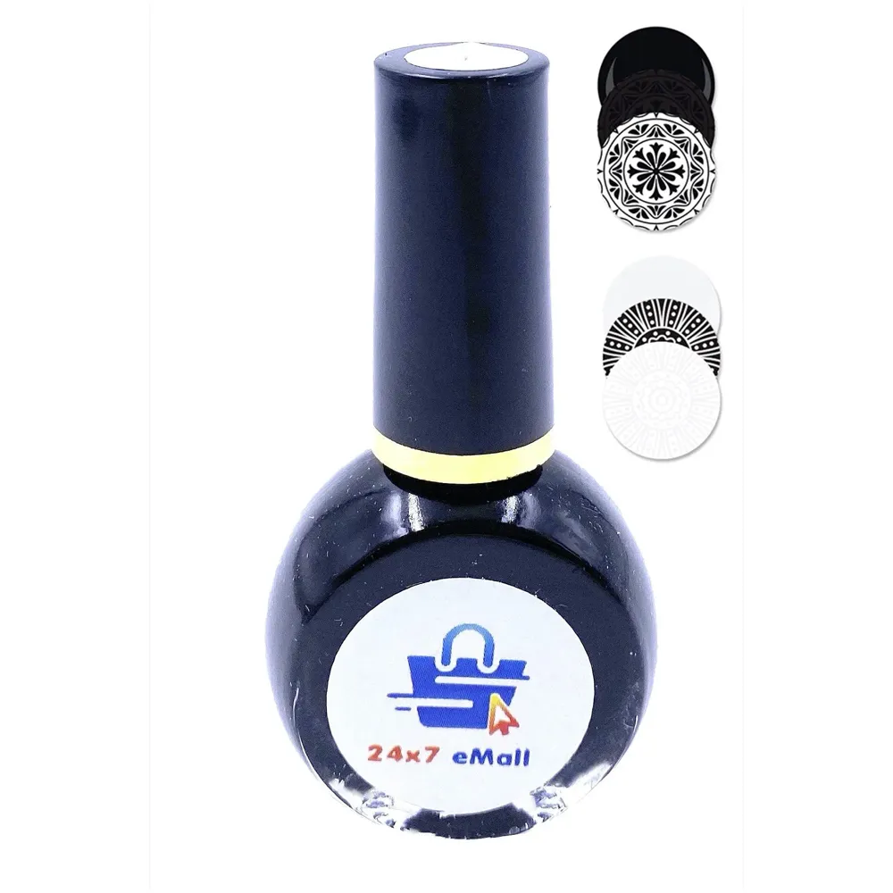 Nail Art Stamping Thick Highly Pigmented Nail Polish for Nail Art Black, 10ML