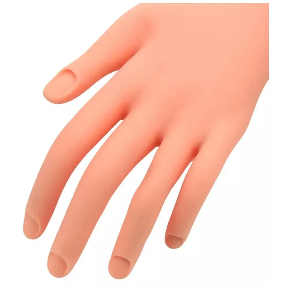 Practice Hand For Nail Art Flexible Plastic Mannequin Nail Art Artificial Hand Display Tool for Practice or Training.
