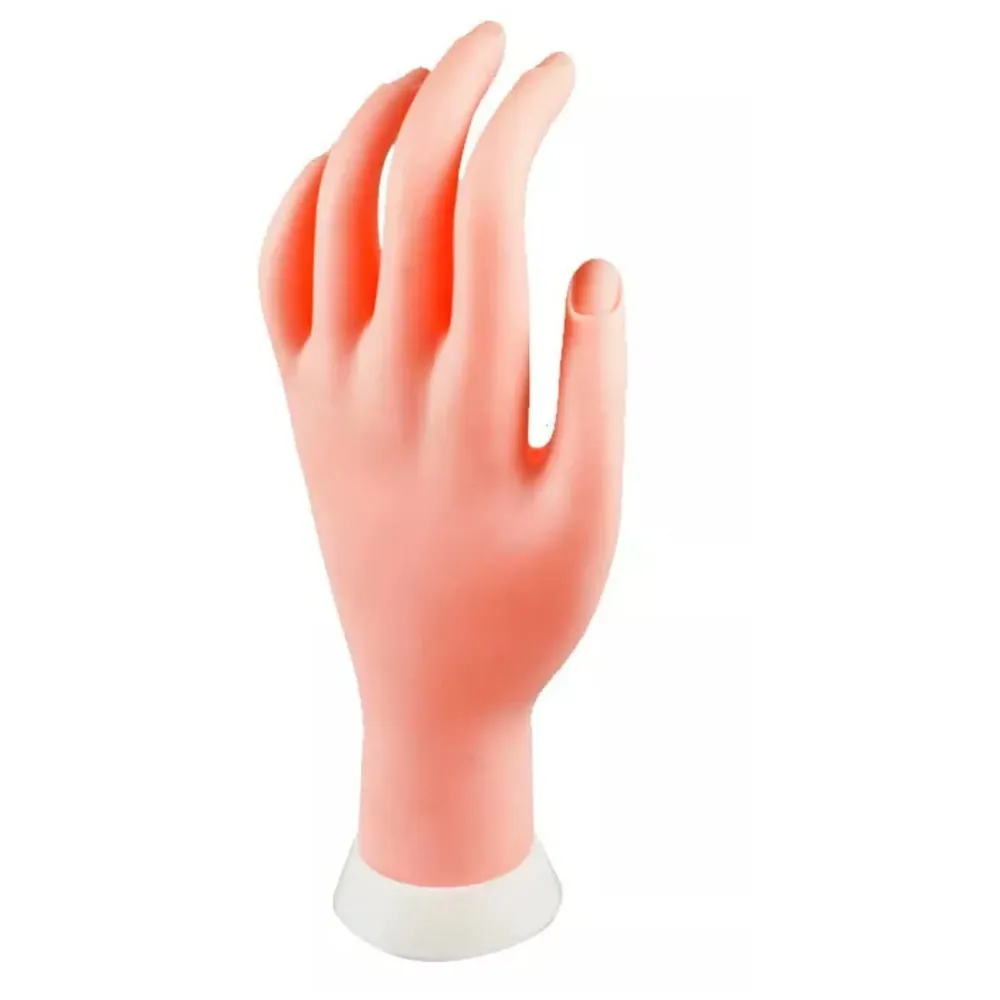 Practice Hand For Nail Art Flexible Plastic Mannequin Nail Art Artificial Hand Display Tool for Practice or Training.
