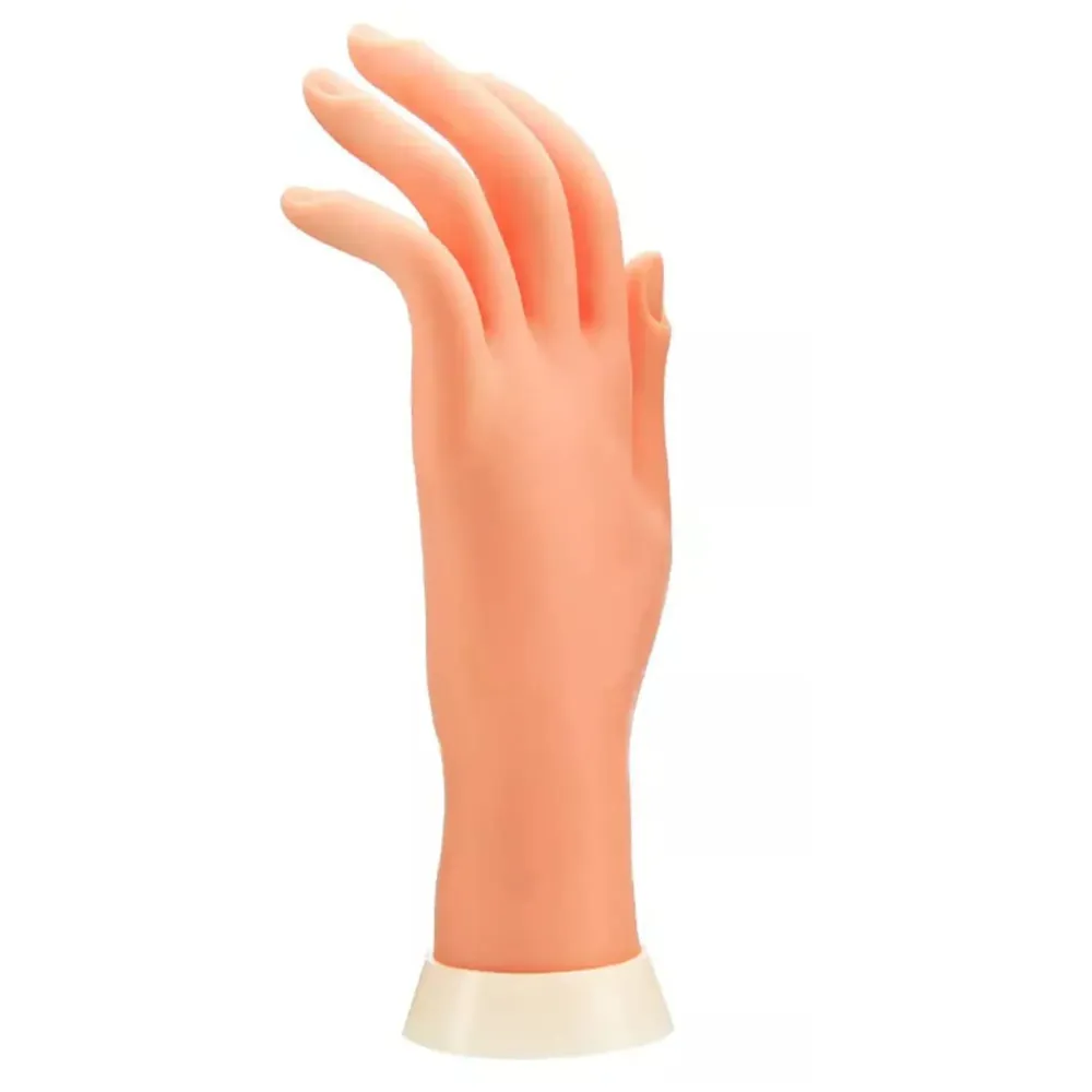 Practice Hand For Nail Art Flexible Plastic Mannequin Nail Art Artificial Hand Display Tool for Practice or Training.