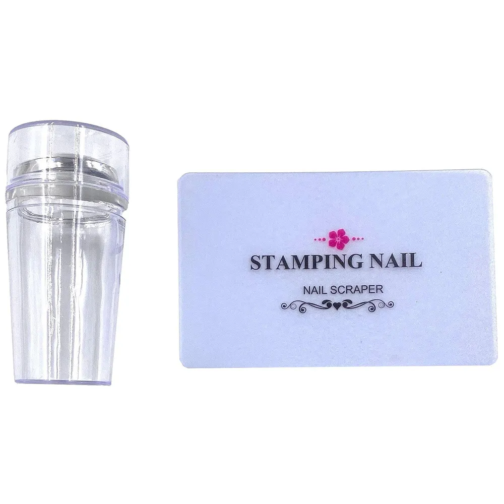 Nail Art Kit Complete Set 2 Image Plates 12 x 6 cm with Stamper Premium